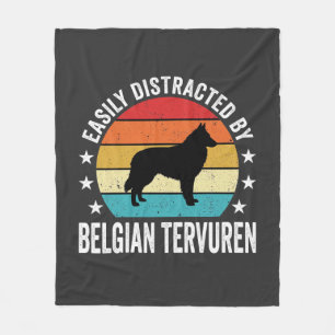 Easily Distracted By Belgian Tervuren Dog Fleece Blanket