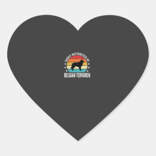 Easily Distracted By Belgian Tervuren Dog Heart Sticker