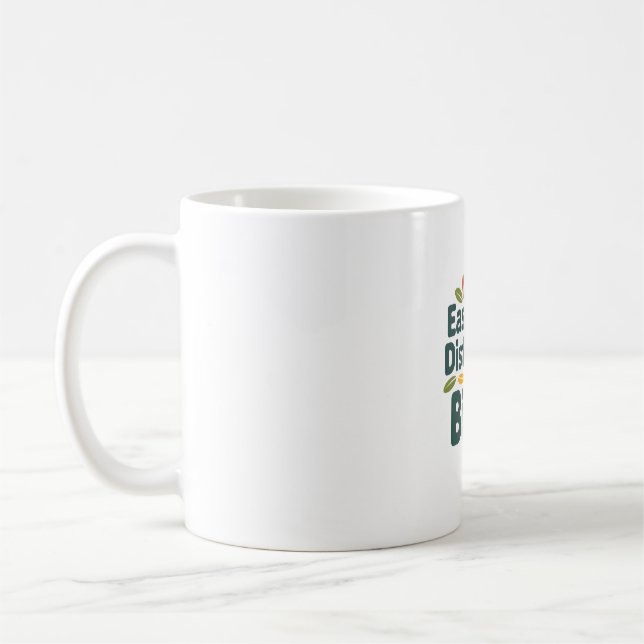 Easily Distracted by Birds - Cute Chickadee Design Coffee Mug (Left)