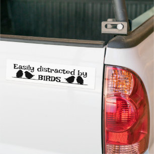 Easily Distracted by BIRDS Fun Birding Quote Bumper Sticker