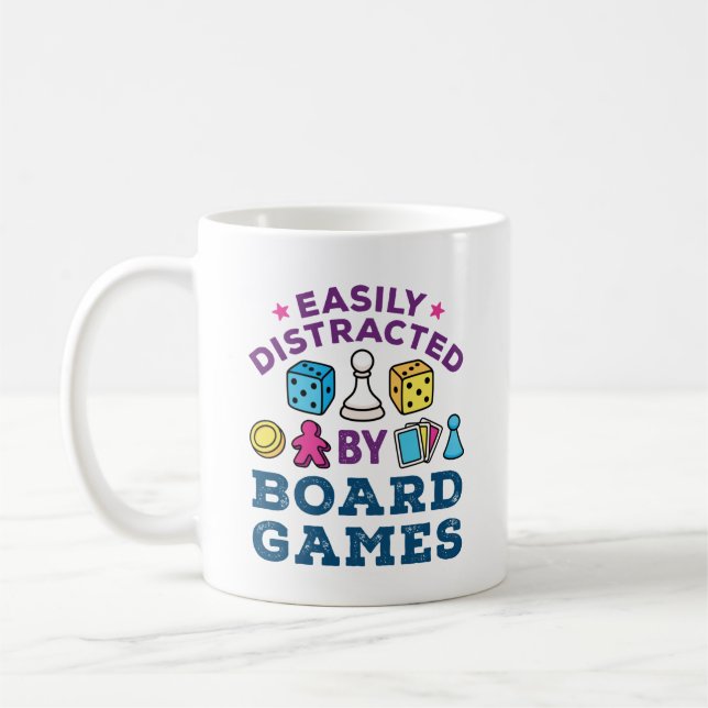 Easily Distracted by Board Games  Coffee Mug (Left)