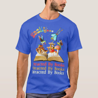 Easily Distracted by Books Mushroom Frog Fairy Dar T-Shirt