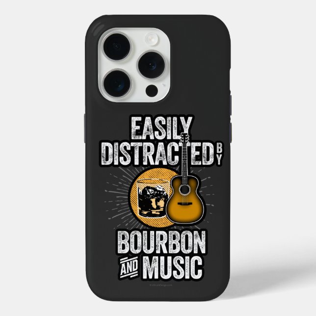Easily Distracted by Bourbon and Music Case-Mate i iPhone Case (Back)