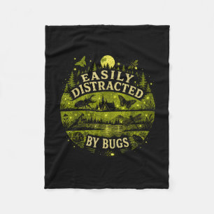 Easily distracted by bugs vintage shirt camping fleece blanket