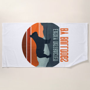Easily Distracted By Bulldogs Dog Walking Beach Towel