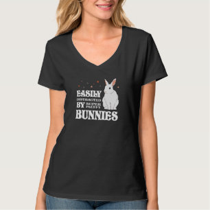 Easily Distracted by Bunnies Barnyard Rabbit   T-Shirt