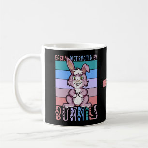 Easily Distracted by Bunnies Cute Bunny Lover Coffee Mug