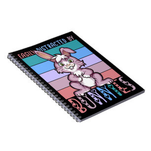 Easily Distracted by Bunnies Cute Bunny Lover Notebook