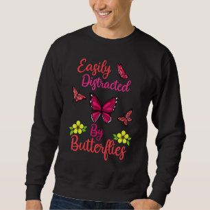 Easily Distracted By Butterflies Colourful Monarch Sweatshirt