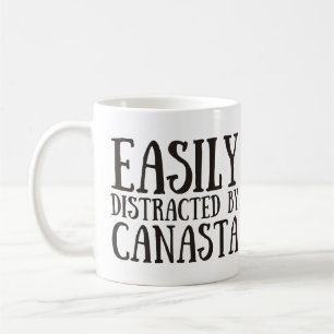 Easily distracted by canasta coffee mug