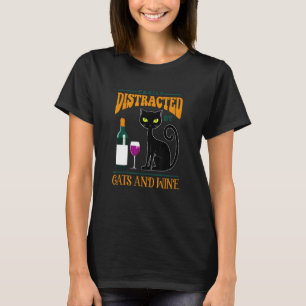 Easily Distracted By Cars And Wine Bottle Drunkard T-Shirt