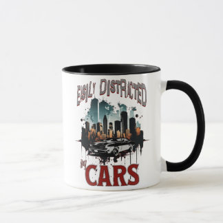 Easily Distracted by Cars Racecar Street Car  Mug