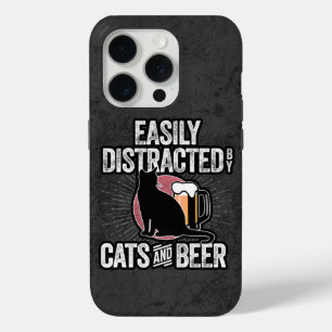 Easily Distracted by Cats and Beer Case-Mate iPhon iPhone 15 Pro Case