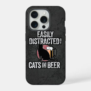 Easily Distracted by Cats and Beer Case-Mate iPhon iPhone 15 Pro Case