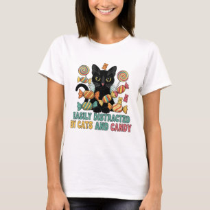 Easily Distracted By Cats And Candy T-Shirt