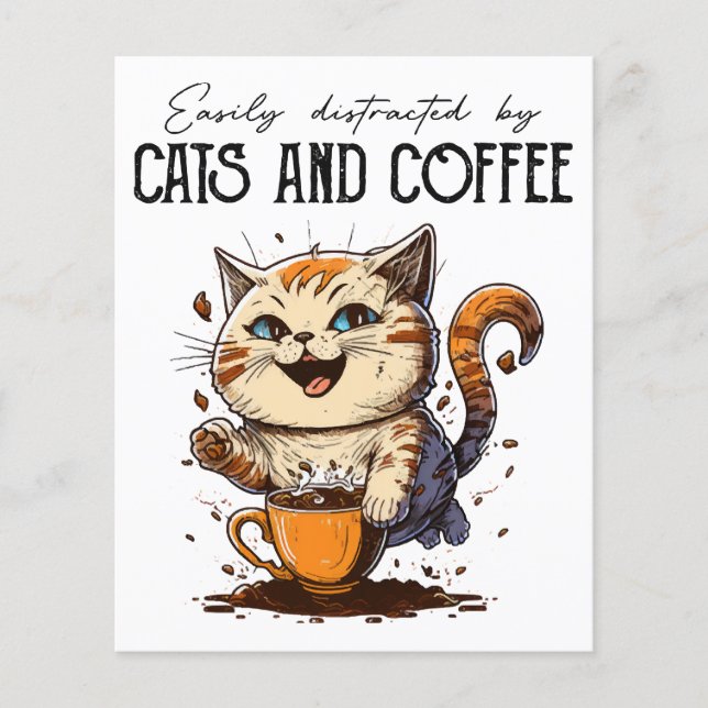 Easily Distracted By Cats And Coffee Cat Lovers Co (Front)