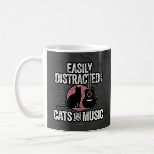 Easily Distracted by Cats and Music Coffee Mug