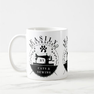 Easily Distracted By Cats And Sewing  Coffee Mug