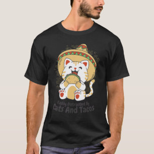 Easily distracted by Cats and Tacos Cat Taco T-Shirt