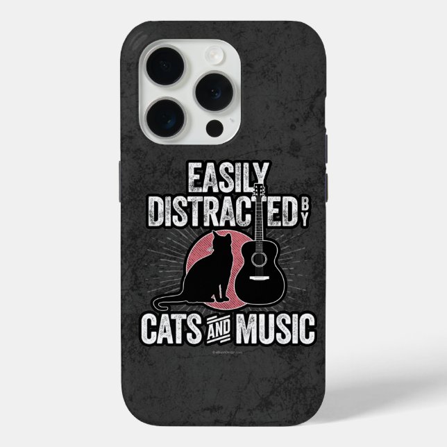 Easily Distracted by Cats and Wine Case-Mate iPhon iPhone Case (Back)