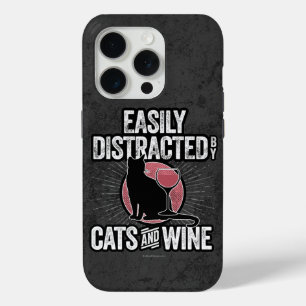 Easily Distracted by Cats and Wine Case-Mate iPhon iPhone 15 Pro Case