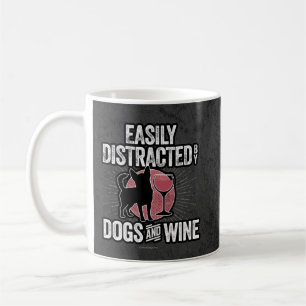 Easily Distracted by Cats and Wine Coffee Mug