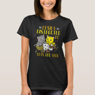 Easily Distracted By Cats And Yarn Cat Owner Croch T-Shirt