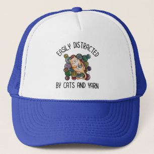 Easily Distracted By Cats And Yarn Trucker Hat