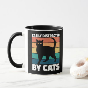 Easily Distracted By Cats Cute Kitten Cat Owner  Mug