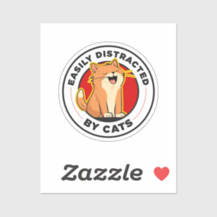 Easily Distracted By Cats Funny Cat Lover Design