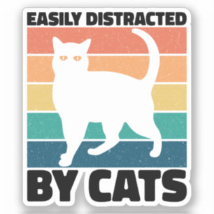 Easily Distracted By Cats kitty kawaii Funny Cat