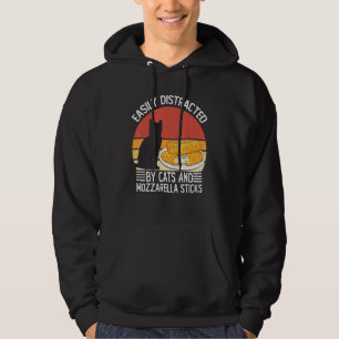 Easily Distracted By Cats & Mozzarella Sticks Chee Hoodie