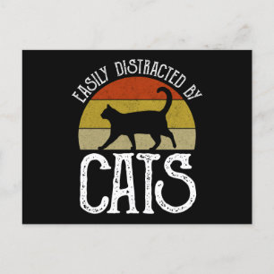 Easily Distracted By Cats Postcard