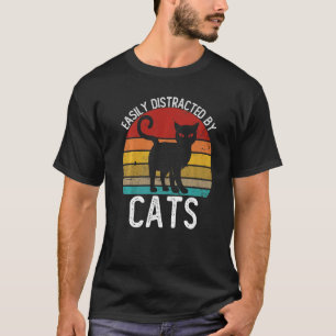 Easily Distracted By Cats Shirts Vintage Cat Premi