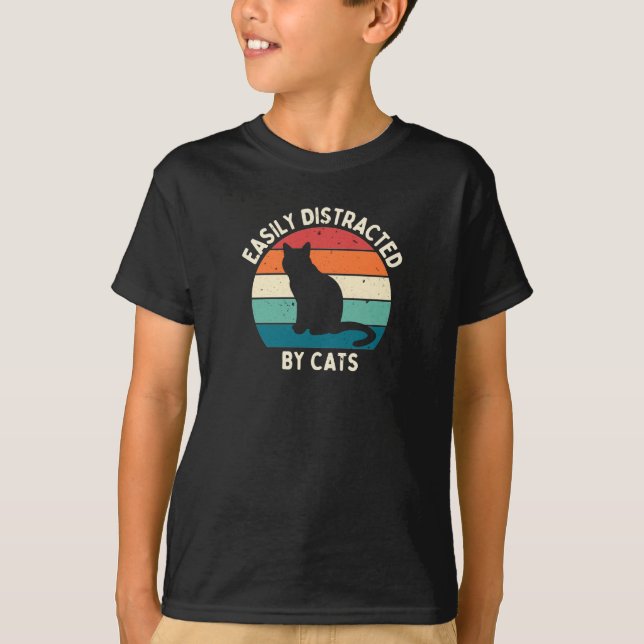 Easily Distracted By Cats T-Shirt (Front)