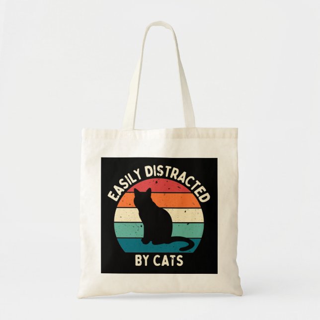 Easily Distracted By Cats Tote Bag (Front)