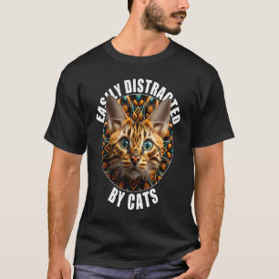 Easily Distracted by Cats Unique Cat T-Shirt