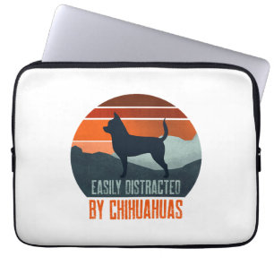 Easily Distracted By Chihuahuas Dog Walking Laptop Sleeve