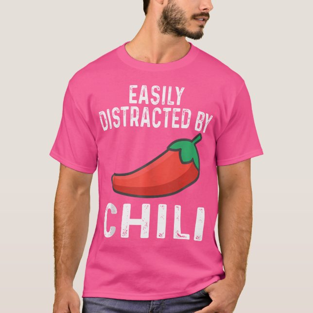 Easily Distracted By Chilli Cook Off Chilli Pepper T-Shirt (Front)