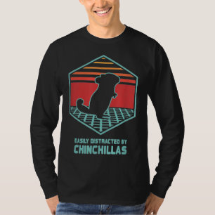 Easily Distracted By Chinchillas Retro Vintage 80s T-Shirt