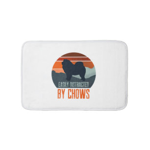 Easily Distracted By Chows Dog Walking Bath Mat