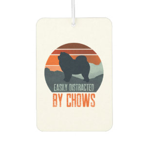 Easily Distracted By Chows Dog Walking Car Air Freshener