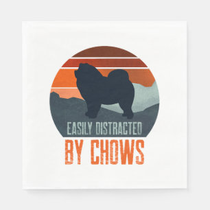 Easily Distracted By Chows Dog Walking Napkin