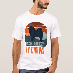 Easily Distracted By Chows Dog Walking T-Shirt
