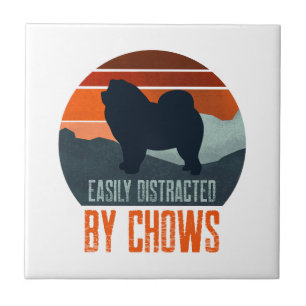 Easily Distracted By Chows Dog Walking Tile