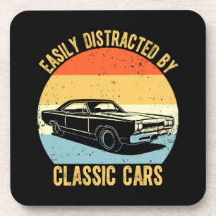 Easily Distracted By Classic Cars Coaster