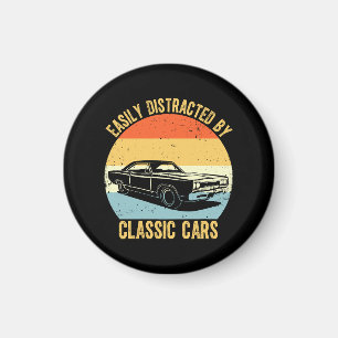Easily Distracted By Classic Cars Magnet