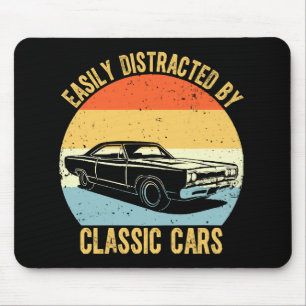 Easily Distracted By Classic Cars Mouse Mat