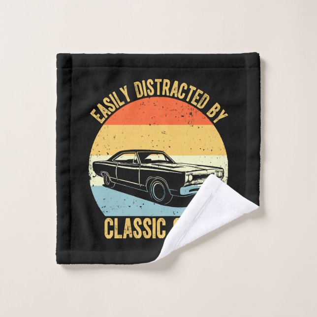 Easily Distracted By Classic Cars Wash Cloth (Wash Cloth)