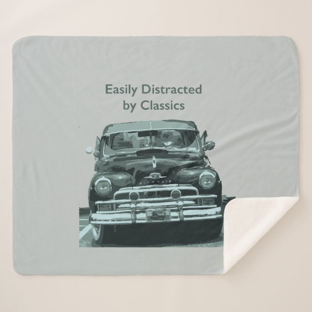 Easily Distracted by Classics Sherpa Blanket (Front (Horizontal))